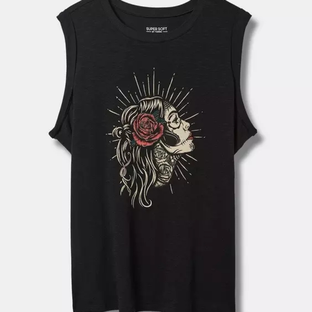 Torrid Muerte Classic Fit Super Soft Crew Neck Tank
